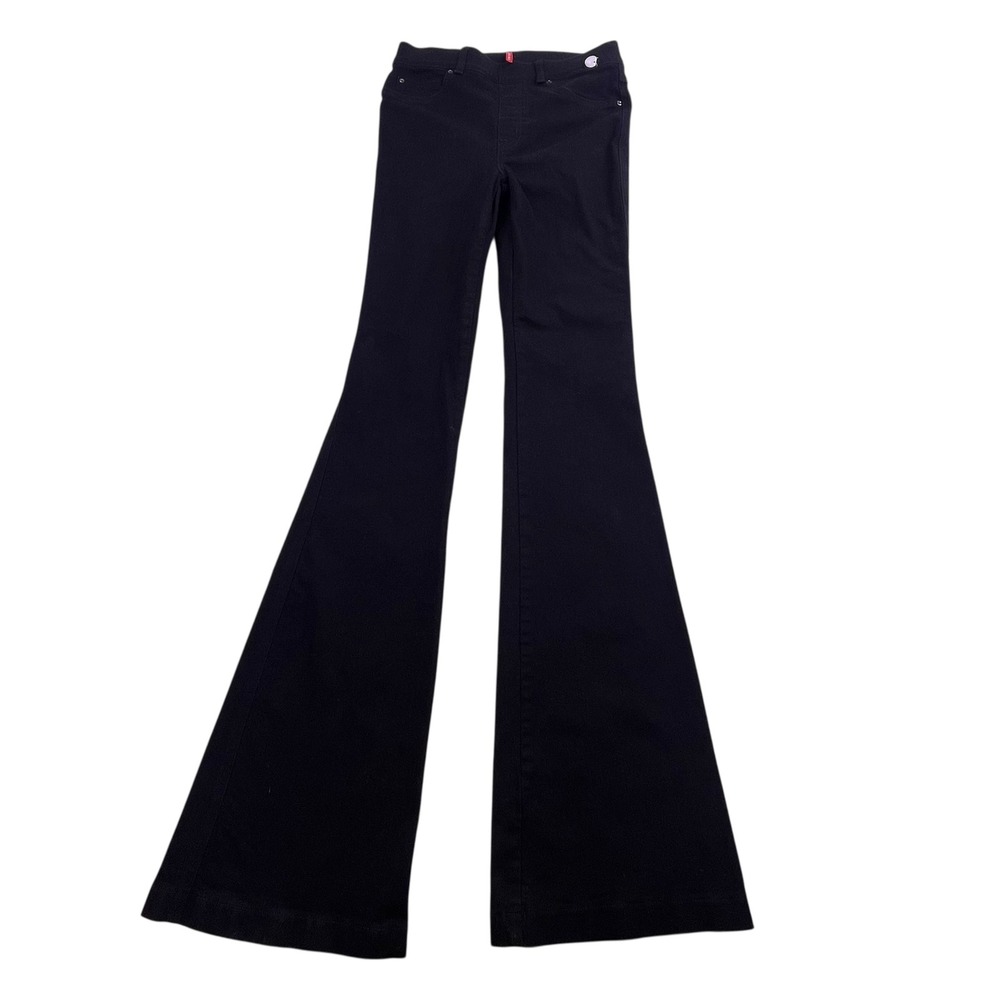 Spanx Black Flare Jeans Tall Size Small Pull On Bootcut High Rise Shaping Pants